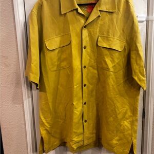 Tommy Bahama Yellow Top with Red Floral Detail